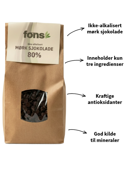 Mørk sjokolade 80% 1 kg